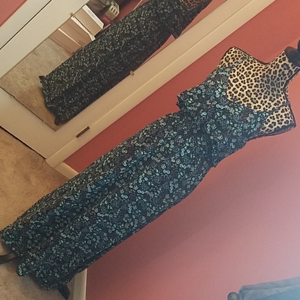 Blue floral maxi dress